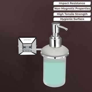 Plantex 304 Grade Stainless Steel Liquid Soap Dispenser/Shampoo Dispenser/Hand Wash Dispenser/Bathroom Accessories - Pack of 1, Squaro (Chrome)
