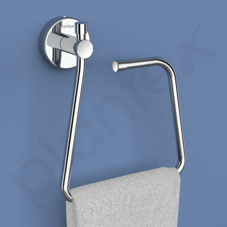 Plantex Stainless Steel Towel Ring for Bathroom/Napkin-Towel Hanger/Wash Basin/Bathroom Accessories - (Chrome-Rectangle) - Pack of 4