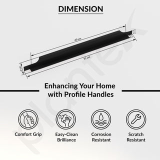Plantex Profile Handle for Kitchen Cabinet/28 Inch Alluminium Drawer Profile Handle/Wardrobe Pull Handle for Home/Office/Hotel - Pack of 5 (Black)