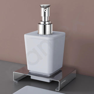 Plantex Soap Dispenser for Bathroom/Stainless Steel and ABS Shampoo/Hand Wash/Liquid Soap Dispenser - Table Top Bathroom Accessories - Pack of 1 (Chrome & ABS)
