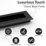 Plantex Sliding Door Handle/Concealed Handle for Sliding Door/96mm Concealed Handle for Wardrobe/Kitchen Cabinet - Pack of 2 (Black)