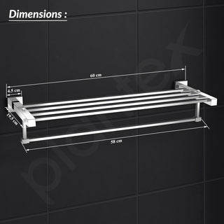Plantex 304 Grade Stainless Steel 24 inch Towel Rack/Towel Hanger for Bathroom/Towel Rod/Towel Bar/Bathroom Accessories - Splash (Chrome)