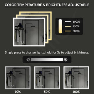 Plantex Luxury LED Mirror Cabinet for Bathroom/304 Grade Stainless Steel Bathroom Cabinet/Mirror for Bathroom with Double Door Cabinet (24x24 Inch-LED & Defogger/Chrome)