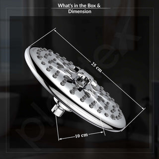 Plantex Abs Shower Head For Bathroom/8 Different Modes Shower Head/Overhead Shower Without Arm/Rain Shower Head For Bathroom - (Chrome)