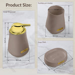 Plantex Ceramic Bathroom Set - Soap Holder for Bathroom/Liquid Soap Dispenser/Tumbler Holder/Toothbrush Holder/Handwash Dispenser - 3 Pcs Set
