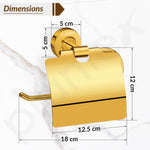 Plantex 304 Grade Stainless Steel Toilet Paper Roll Holder/Tissue Paper Holder/Bathroom Tissue Holder/Bathroom Accessories - Daizy (Golden)
