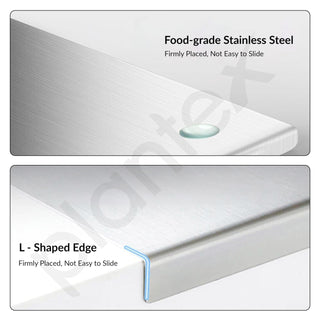 Plantex Heavy Duty Stainless Steel Chopping Board Large/Vegetable Chopping Board for Kitchen Countertop/Anti-Bacterial, Non-Slip, Vegetable Cutting Pad (Size- 41 X 29 cm)