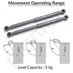Plantex 10 Inch Hydraulic Gas Spring Stay Strut Pneumatic Lift Support with Cover/Cabinet Hinges Support/Capacity 5 KGS (50 N) - Pair of 1 (2 Pcs) (Silver)