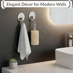 Plantex Wall Hanging Hook/Bath Towel Hook/Self Adhesive Round Robe Hooks for Kitchen/Bathroom/Stylish Home Decor Items - Pack of 2 (Chrome)