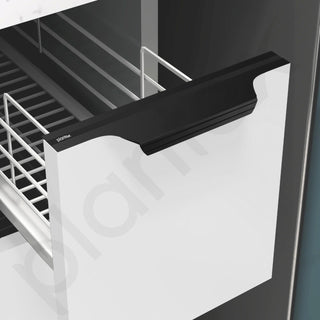Plantex Profile Handle for Kitchen Cabinet/8 Inch Alluminium Drawer Profile Handle/Wardrobe Pull Handle for Home/Office/Hotel - Pack of 5 (Black)