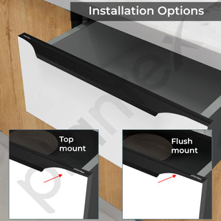 Plantex Profile Handle for Kitchen Cabinet/22 Inch Alluminium Drawer Profile Handle/Wardrobe Pull Handle for Home/Office/Hotel - Pack of 5 (Black)