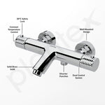 Plantex 2in1 Wall Mixer/Pure Brass Hot & Cold Water Tap with Hand Shower - Pack of 1 (Chrome)