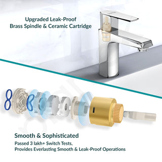 Plantex Pillar Tap for Wash Basin with Teflon Tape/Tap for Wash Basin/Water Tap-Chrome (Celesiya-1243)