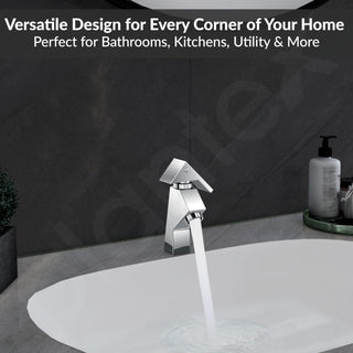 Plantex Brass Pillar Cock Tap for Wash Basin/Water Tap/Deck Mounted with German Aerator and Teflon Tape Mirror Chrome Finish 7-Year Warranty by Plantex (PRI-303)