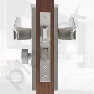 Plantex Heavy-Duty Door Lock Set - Main Door Lock Handle Set/ 6-Lever Lock Mechanism with 3 Years of Warranty/Mortise Lock with 3 Keys, Brass Lockbody & Cylinder(8112 - Satin White & Satin Black)
