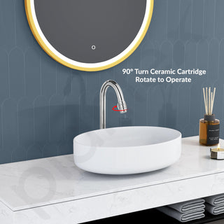 Plantex Pure Brass Mouth Flow Swan Neck Pillar Cock Water Tap with Teflon Tape/Tabletop Basin Tap with 7 Year Warranty (MAG-1204-Chrome)