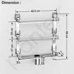 Plantex 5in1 Bathroom Organiser Without Drill/3 Tier Self Adhesive Stainless Steel Shelf/Multipurpose Shelf for Bathroom with Double Soap Dish and Toothbrush Holder(Chrome)