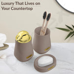 Plantex Ceramic Bathroom Set - Soap Holder for Bathroom/Liquid Soap Dispenser/Tumbler Holder/Toothbrush Holder/Handwash Dispenser - 3 Pcs Set