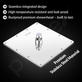Plantex Stainless Steel Shower Head for Bathroom/8 x 8 inche Square Overhead Shower without Arm/Adjustable Bathroom Shower-(Elegance-Chrome)