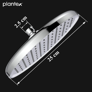 Plantex Abs Shower Head For Bathroom/10 Inch Round Single Mode Bathroom Shower Head/Water Saving Shower Head- (Chrome)
