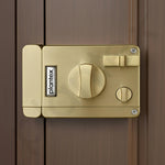 Plantex Heavy Duty Night Latch Door Lock with Key & Knob for Main Door/Inside Opening for Home,Hotel,Office - Pack of 1 (Brass Antique)
