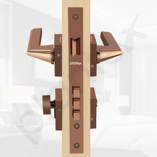 Plantex Premium Door Lock with 3 Years of Warranty/Main Door Lock Set for Home/Mortise Locks for Door (7122 - PVD Choco)
