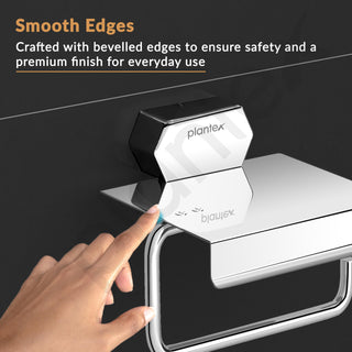 Plantex Toilet Paper Holder for Bathroom/304 Grade Stainless Steel Tissue Paper Roll Holder/Bathroom Accessories - Pack of 1 (Delta - 2809, Chrome)