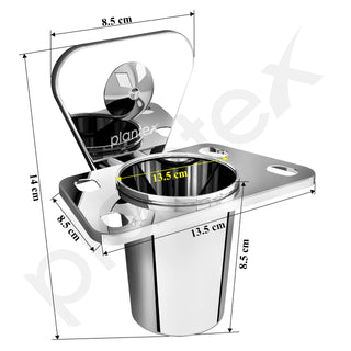 Plantex Pyramid Stainless Steel Tooth Brush Holder/Tumbler Holder/Bathroom Accessories (Chrome) - Pack of 1