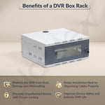 Plantex CCTV/NVR/DVR Cabinet Box/Network Rack/cctv box cabinet with Lock and Keys/Server rack with Power Socket - 3U+, (White) Transparent Glass Door dvr box for cctv