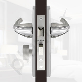 Plantex Heavy-Duty Door Lock Set - Main Door Lock Handle Set/ 6-Lever Lock Mechanism with 3 Years of Warranty/Mortise Lock with 3 Keys, Brass Lock Body & Cylinder ((8026 - Chrome & Matt)