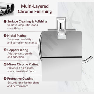 Plantex Smero Pure Brass Toilet Paper Holder/Tissue Paper Stand for Washroom/Bathroom - Superb (Chrome)