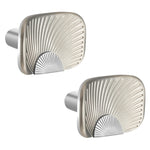 Plantex Knobs for Drawers/Drawer Knobs/Rectangle Knob for Cabinets/Pull-Push Knob for Kitchen/Bedroom/Drawer - Pack of 2 (Satin Steel & Chrome)