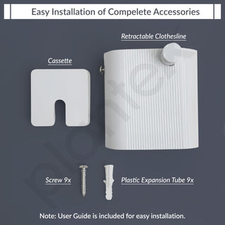 Plantex Retractable Single Row Clothesline/Indoor - Outdoor Clothesline/Lockable Cloths Line - Approx 4.1 Meter (13.45 ft.) - (20 kg Capacity) (White)