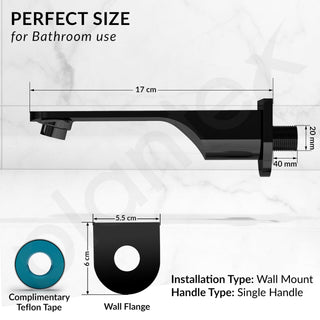 Plantex Pure Brass Bath Tub Spout/Single Lever Spout/High Flow Tap for Bathroom/Kitchen – (Black)