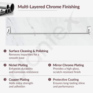 Plantex Pure Brass Towel Rod for Bathroom/Towel Holder/Cloth Hanger for Bathroom/Bathroom Accessories - 24 Inch (Chrome Finish) Superb