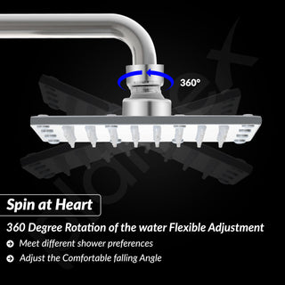 Plantex Stainless Steel Overhead Shower 6 x 6 inch with Water-Saving Technology/High pressure Rain Shower Head without Arm/Bathroom Shower -(Sandwich-Chrome)