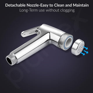 Plantex ABS Plastic Jet Spray for Toilet/Health Faucet for Bathroom/Faucet Gun Only/Round Hand Shower for Toilet - Pack of 1 (Chrome)