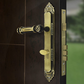 Plantex Heavy-Duty Door Lock Set - Main Door Lock Handle Set/ 6-Lever Lock Mechanism with 3 Years of Warranty/Mortise Lock with 3 Keys, Brass Lock Body & Cylinder(596 - Brass Antique)