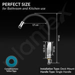 Plantex Pure Brass Flexible Tap for Kitchen Sink with Brass Wall Flange and Teflon Tape/360° Rotating Sink Tap for Kitchen Basin with Water Saving Aerator - (Epic, 6325)