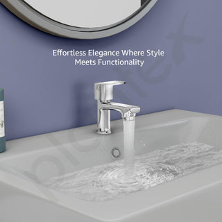 Plantex Pillar Tap for Wash Basin with Water Saving Aerator and Brass Spindle/Quarter Turn Basin Tap with Teflon Tape/Pillar Cocke for Wash Basin - Pack of 1 (Saga, Chrome)