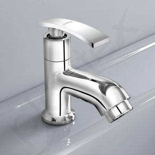 Plantex Pure Brass Pillar Tap for Wash Basin with Teflon Tape/Single Lever Basin Tap/Tabletop for wash Basin Tap/Water Tap/Faucet for Wash Basin (ZUR-1501, Chrome)
