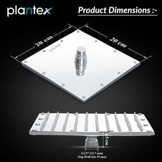 Plantex Stainless Steel Shower Head for Bathroom/8 x 8 inch Square Overhead Shower without Arm/Adjustable Bathroom Shower-(Sandwich-Chrome)