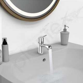 Plantex Pillar Tap for Bathroom with Water Saving Aerator and Brass Spindle/Wash Basin Tap with Teflon Tape/Single Lever Water Tap - (Rio-Chrome)