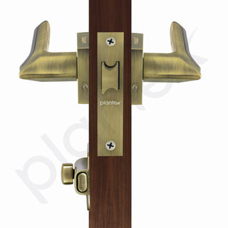 Plantex Heavy Duty Door Lock for Bathroom/Balcony/Office with Baby Latch/Mortise Keyless Door Lock (7082 – Brass Antique/Satin Black Matt)