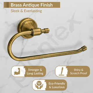 Plantex Bathroom Accessories - Stainless Steel 304 Grade Niko Napkin Holder/Towel Holder/Towel Hanger for Kitchen/Towel Ring (Brass Antique)