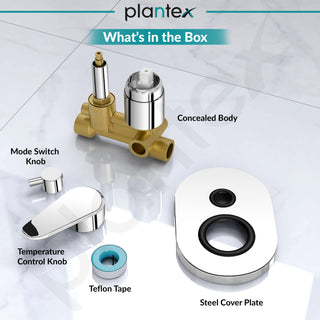 Plantex Diverter Set for Bathroom/Concealed Body High Flow Diverter Full Set with Exposed Part Kit/Bathroom Shower System - (Chrome)