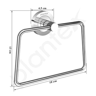 Plantex Stainless Steel Towel Ring for Bathroom/Wash Basin/Napkin-Towel Hanger/Bathroom Accessories (Chrome-Trapezium) - Pack of 3