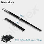 Plantex 20 Inch Soft Close Drawer Channel/Regular Close Ball Bearing Slider Drawer Channel for Home, Kitchen & Wardrobe/Telescopic Channel for Drawer - Pair of 1 (Black)