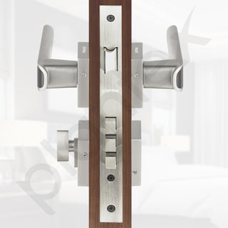 Plantex Premium Door Lock with 3 Years of Warranty/Main Door Locks for Home/Mortise Lock for Door - Main Door Lock Set (7112 - Satin White & Satin Black)