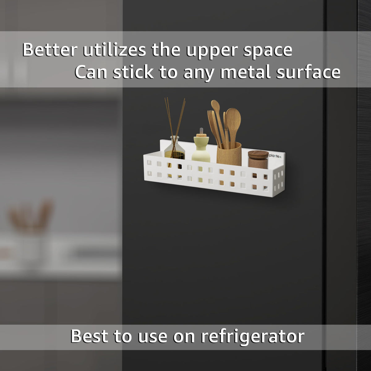 Plantex Magnetic Refrigerator Shelf/Storage Magnetic Spice Rack